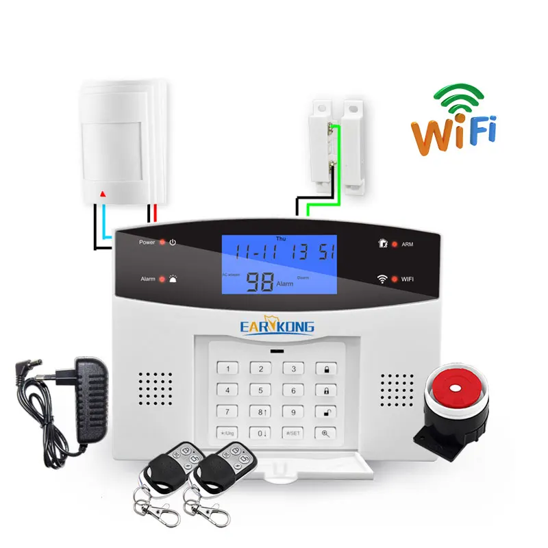 Wireless & Wired Detectors Alarm Tuya Smart  Relay Output APP English/Russian/Spanish/France/Italian Wifi GSM PSTN Alarm System