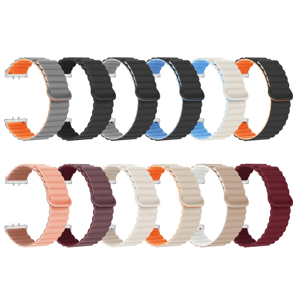 Tschick Silicone Strap For Samsung Galaxy Fit 3 Sport Hollow Breathable Band Magnetic Buckle Wristband For Samsung Galaxy Fit 3