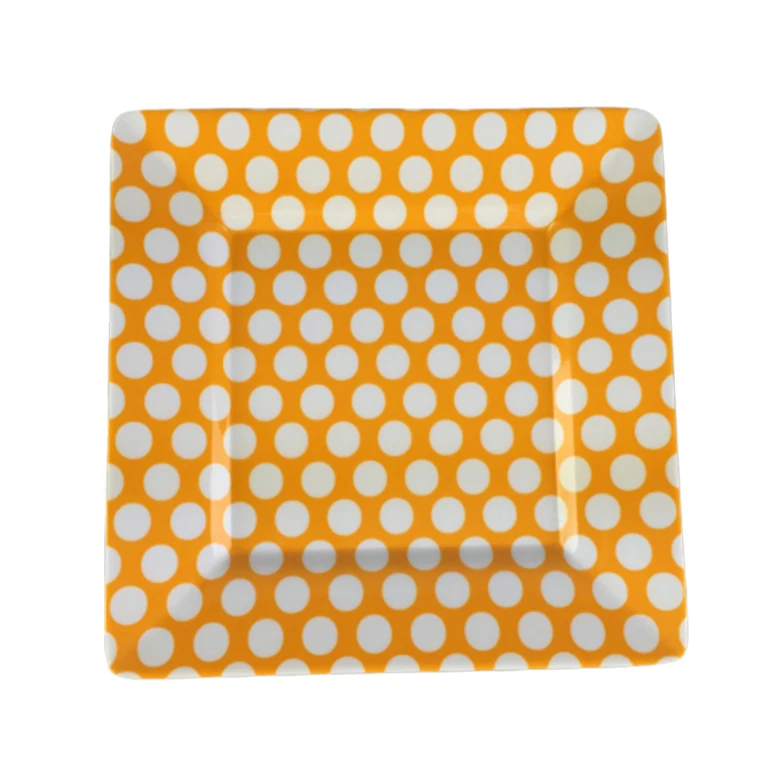 Custom printed wholesale price melamine cheap square plastic plates