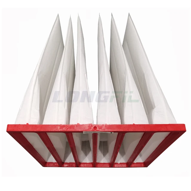 Medium Air Filter PU Frame Solid  Structure Self Supporting Hydrophobic Rigid Pocket Filter For Industry