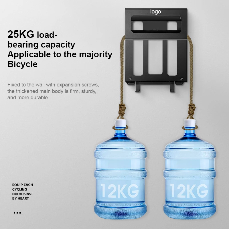 vertical Black metal steel bicycle rack wall mounted bike storage basket bike handlebar rack