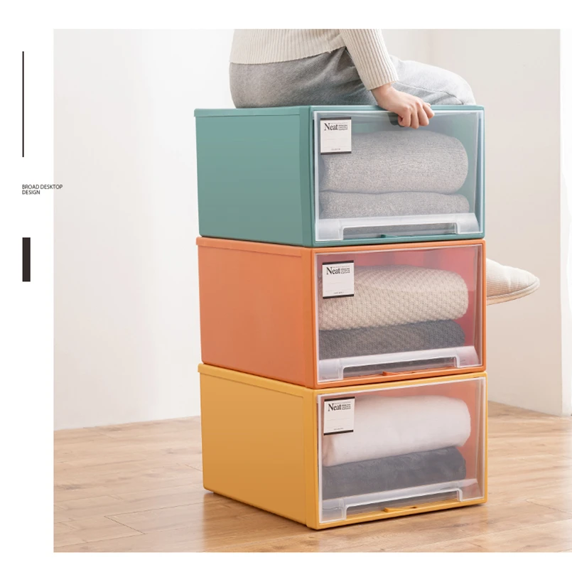 YIKEYOU Color Cloth Organizer Drawers Closet Storage Bins Boxes Plastic color Drawer container