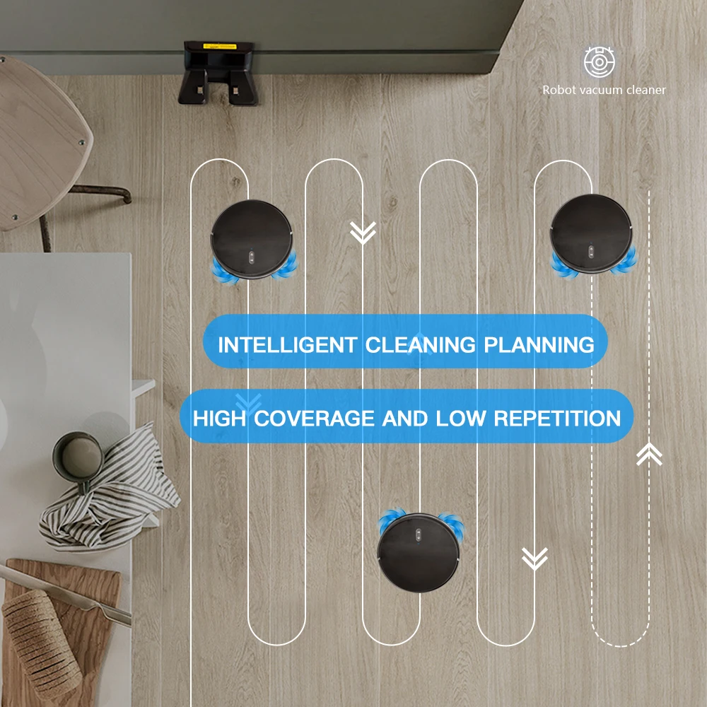 Robot Vacuum Cleaner  Smart Automatic Rechargeable Mop 2700Pa Suction Hard Floor Sweeping  Cleaning Sweeping Mop Aspiradora