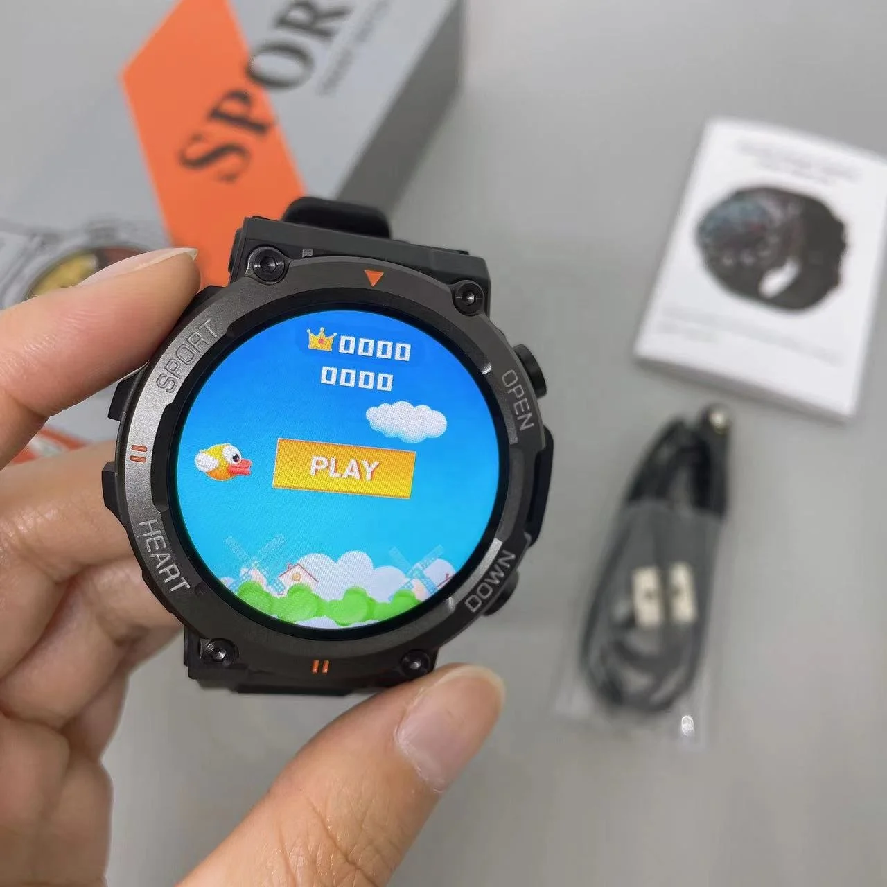 2023 New ARRIVAL Super Quality Smart watch Outdoor 1.39 inch blood pressure heart rate android BT call music fitness smartwatch