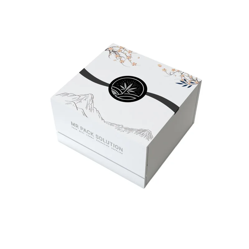 Square Pre Magnetic Clamshell Roll Cardboard SmellProof Paper Box Packaging