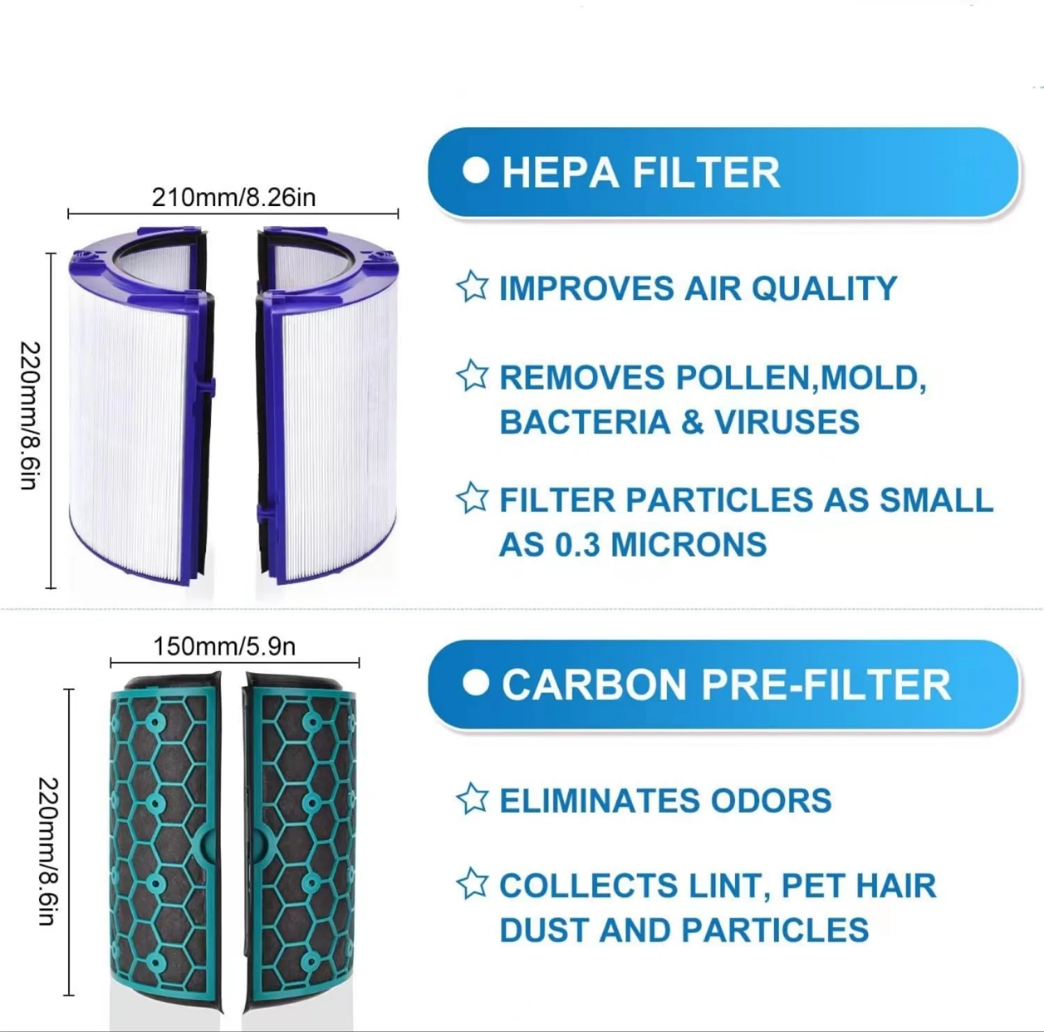 Высококачественный Hepa-фильтр DP04 HP04 TP04 TP05 HP05 HP07 TP07 замена для очистителя воздуха
