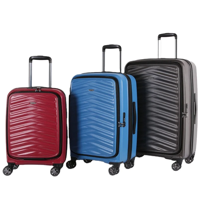 Hard shell Durable ABS+PC Trolley Travel Multifunction Suitcase luggage With 4 Rolling Spinner wheels