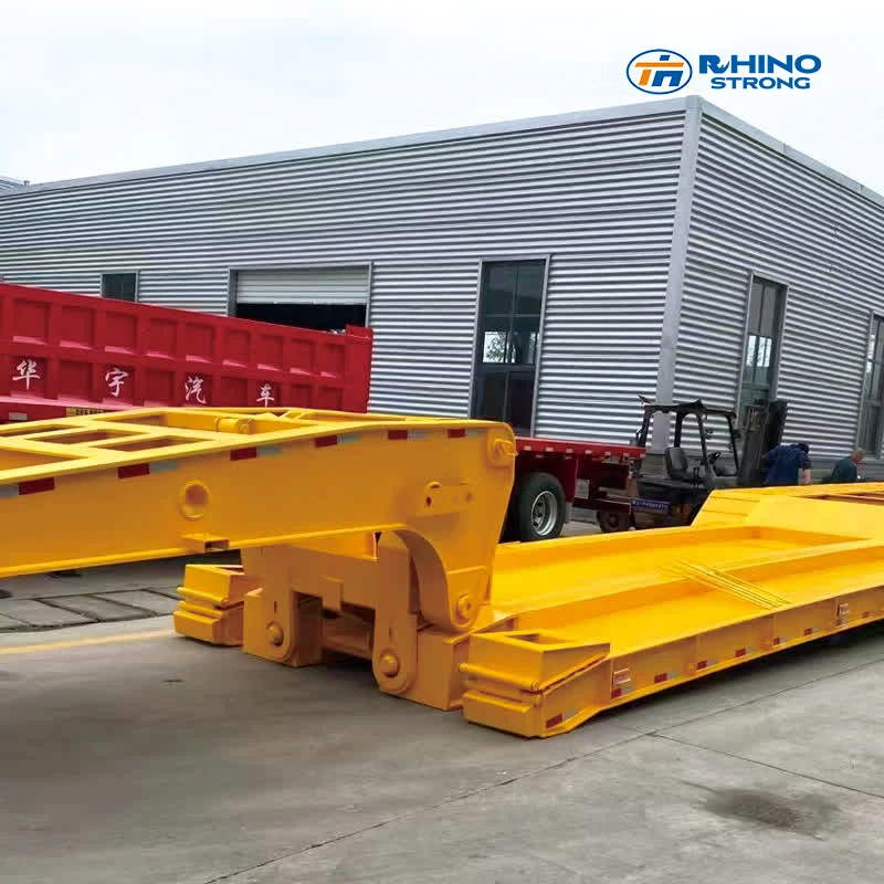 Excavator loader lowboy low bed semi-trailer 3/4/5 axles low bed ramp trailers low bed tractor trailer 80-120 ton for sale