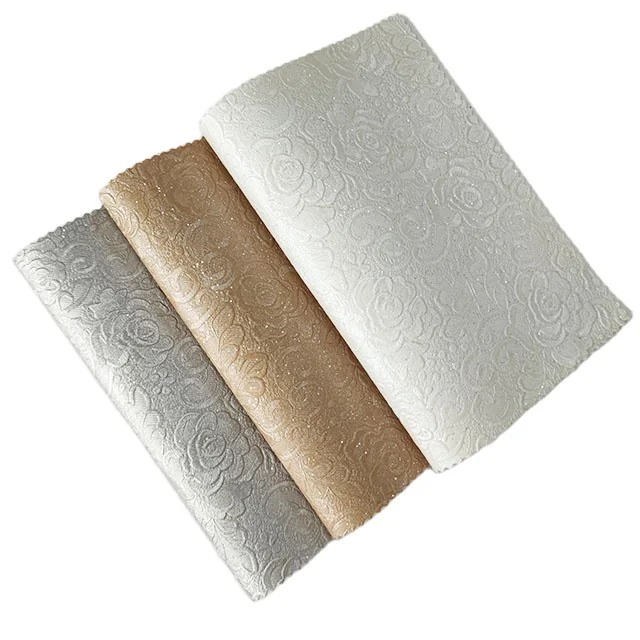 Shiny Silver Artificial Sofa leather Synthetic PVC Leather For Furniture Upholstery