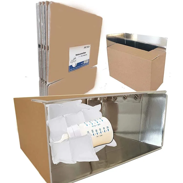 Cheap cold chain cooler corrugated carton meat packaging thermal shipping cardboard insulated box for transporting frozen food