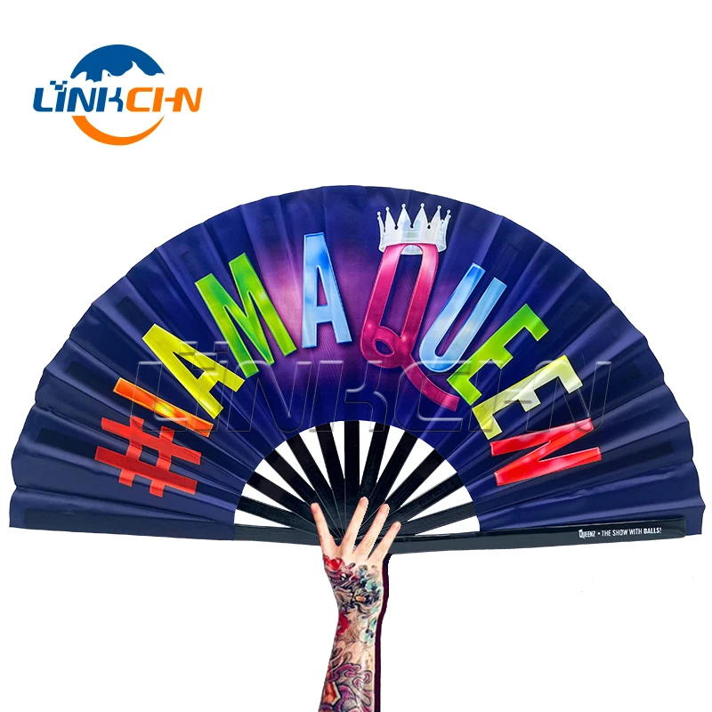 Wholesale custom single double sided rave clack hand fan for festival