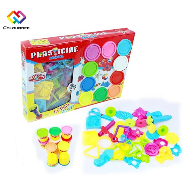 Non Toxic eco-friendly Intelligent Educational Supplier soft air dry Light Modelling Clay Slime 10 color Play dough Plasticine