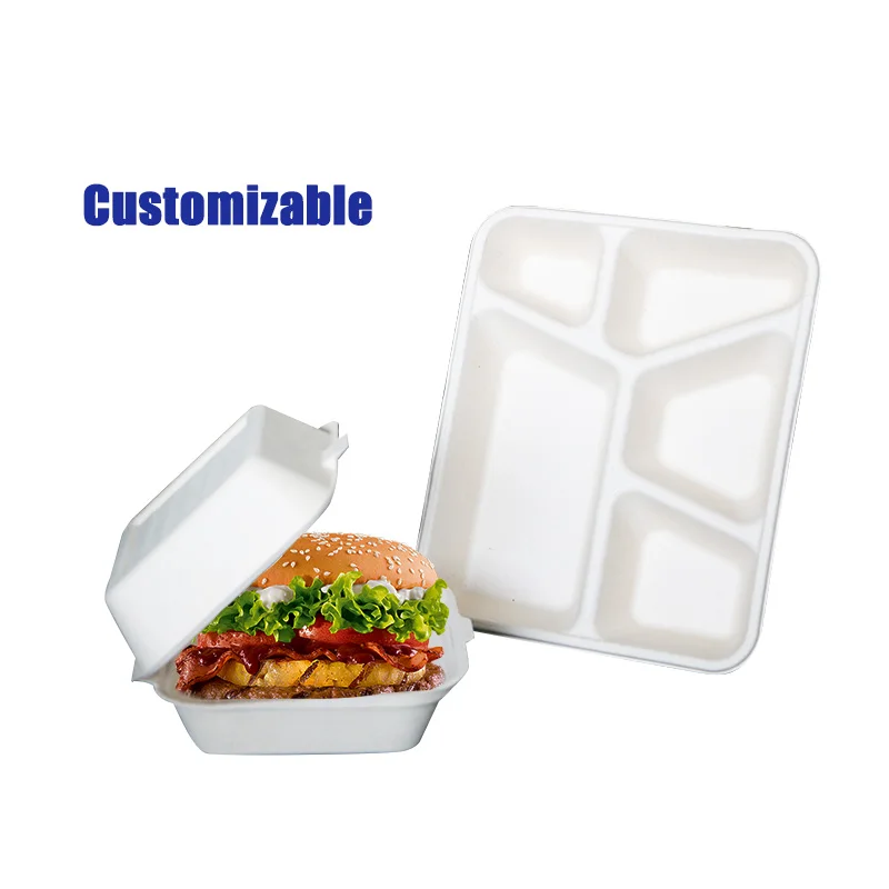 Wholesale Custom Dry Pressing Molded Pulp Take Away Food Container Portable Holder Box For Fruits