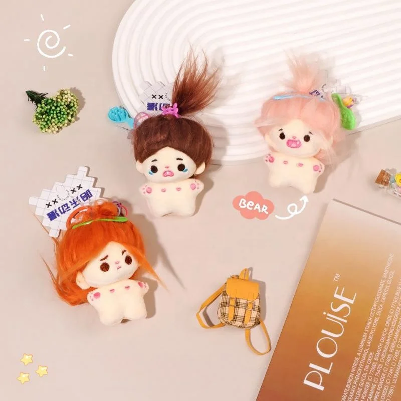 DL123 New Products Cotton Doll Light Purple Hair Naked Style Soft for Kid Cute Stuffed Keychain Kawaii