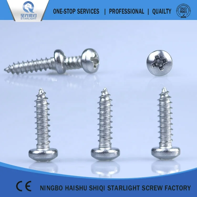 DIN 7981 Cross recessed pan head self drilling tapping screw and nut customize (304 Stainless steel)