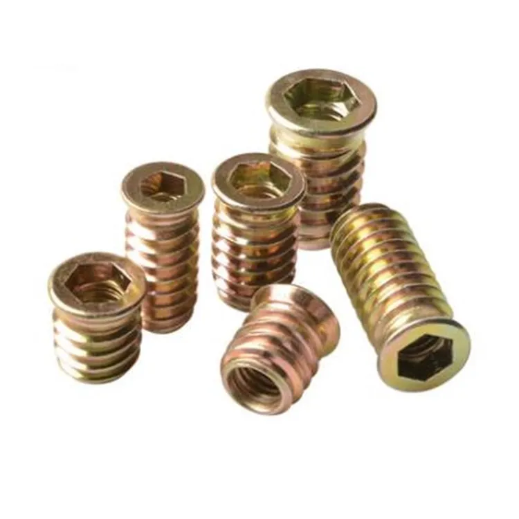 M8 brass thread furniture insert nut