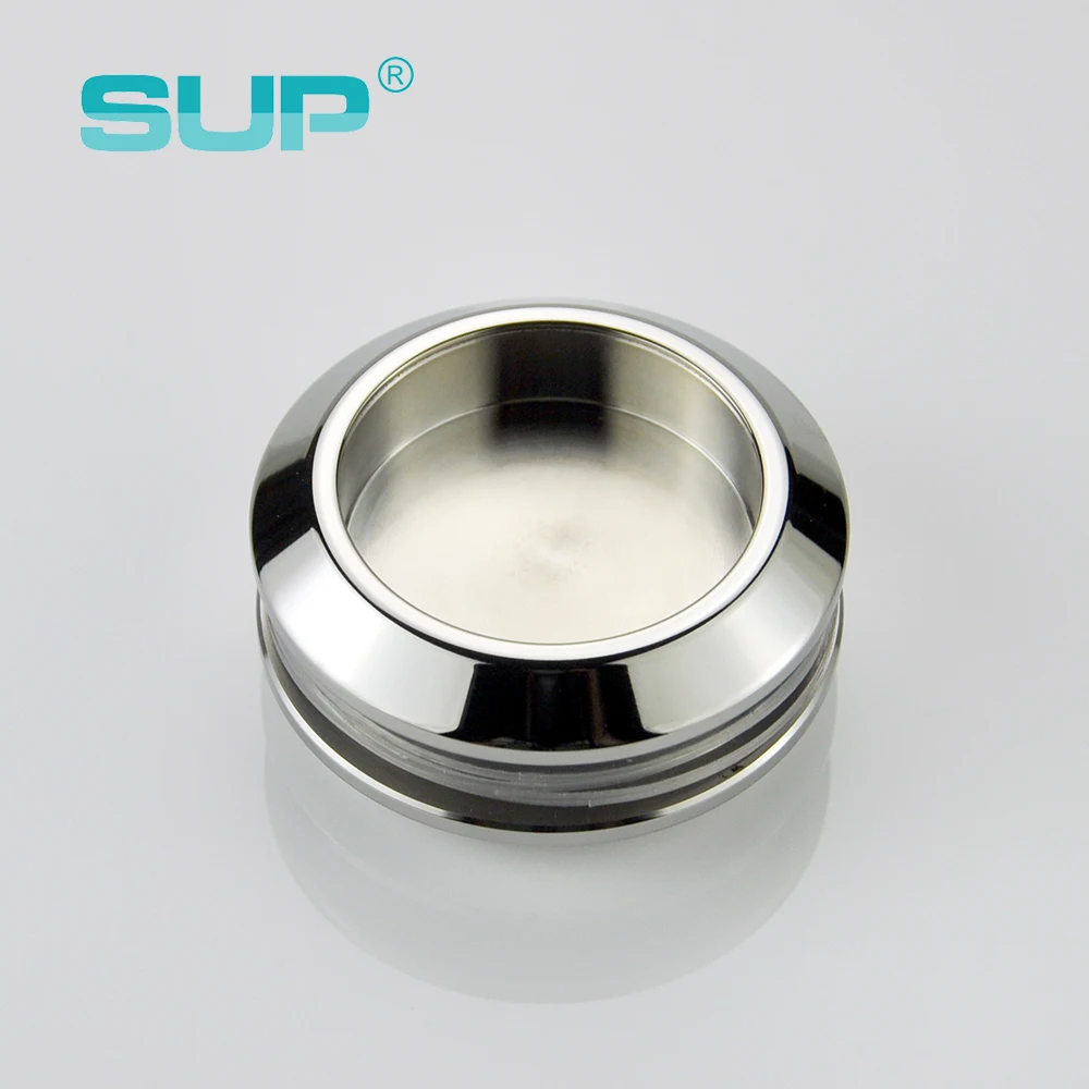 matte black gold diameter 48 mm drilling stainless steel finger pull round glass shower door handles