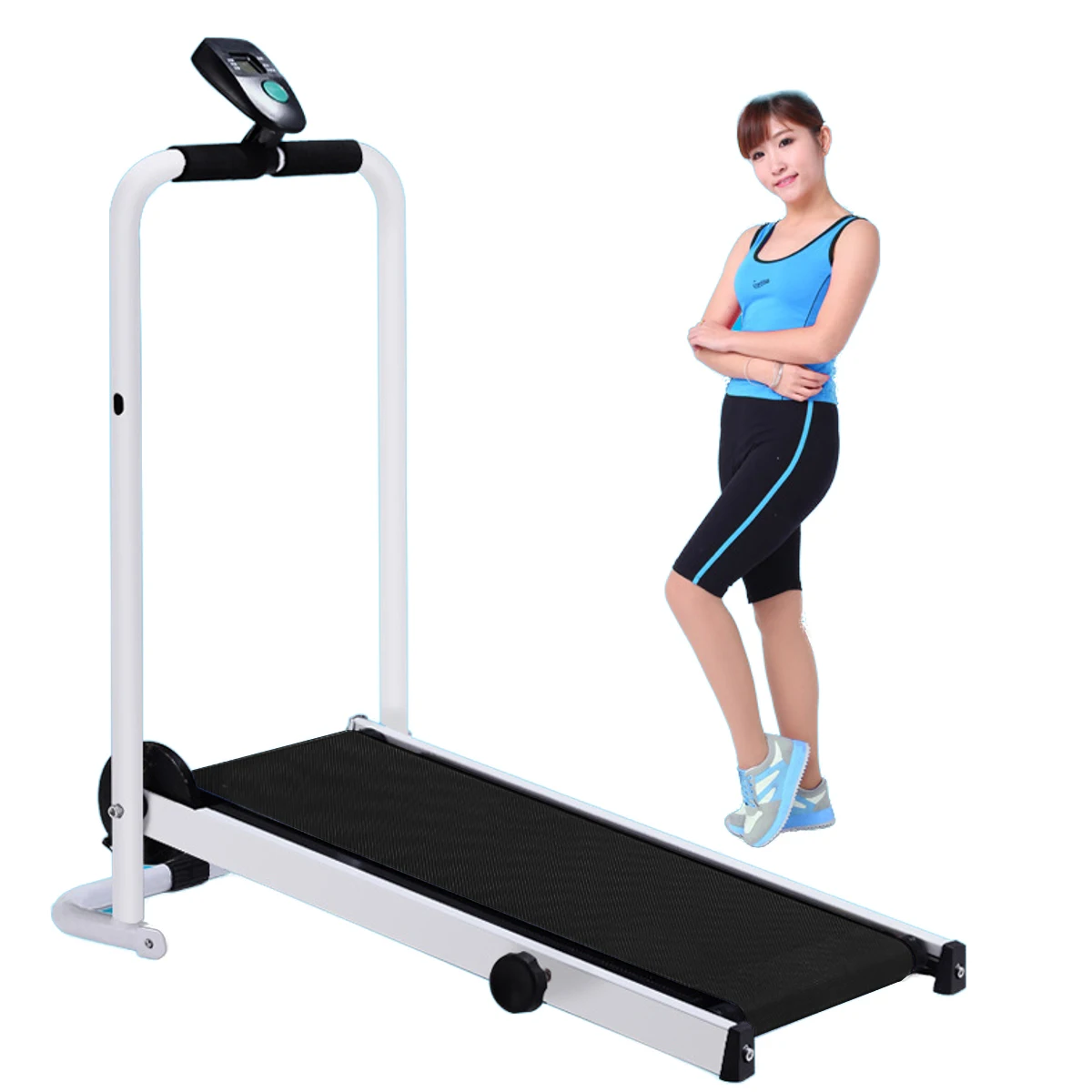 
Electric Mechanical Treadmill Household Gym Treadmill Running Machine with LED Display Safe Bar Folding Motorized Treadmill 