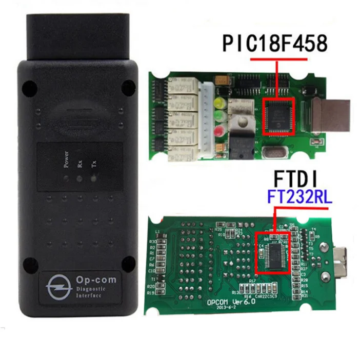 Opel OP COM and V1.70 2014 V PIC18F458 FT232RQ Chip Diagnostic Tool Opcom Can Bus Diagnostic Cable OBD2 OBDII Scanner Tool