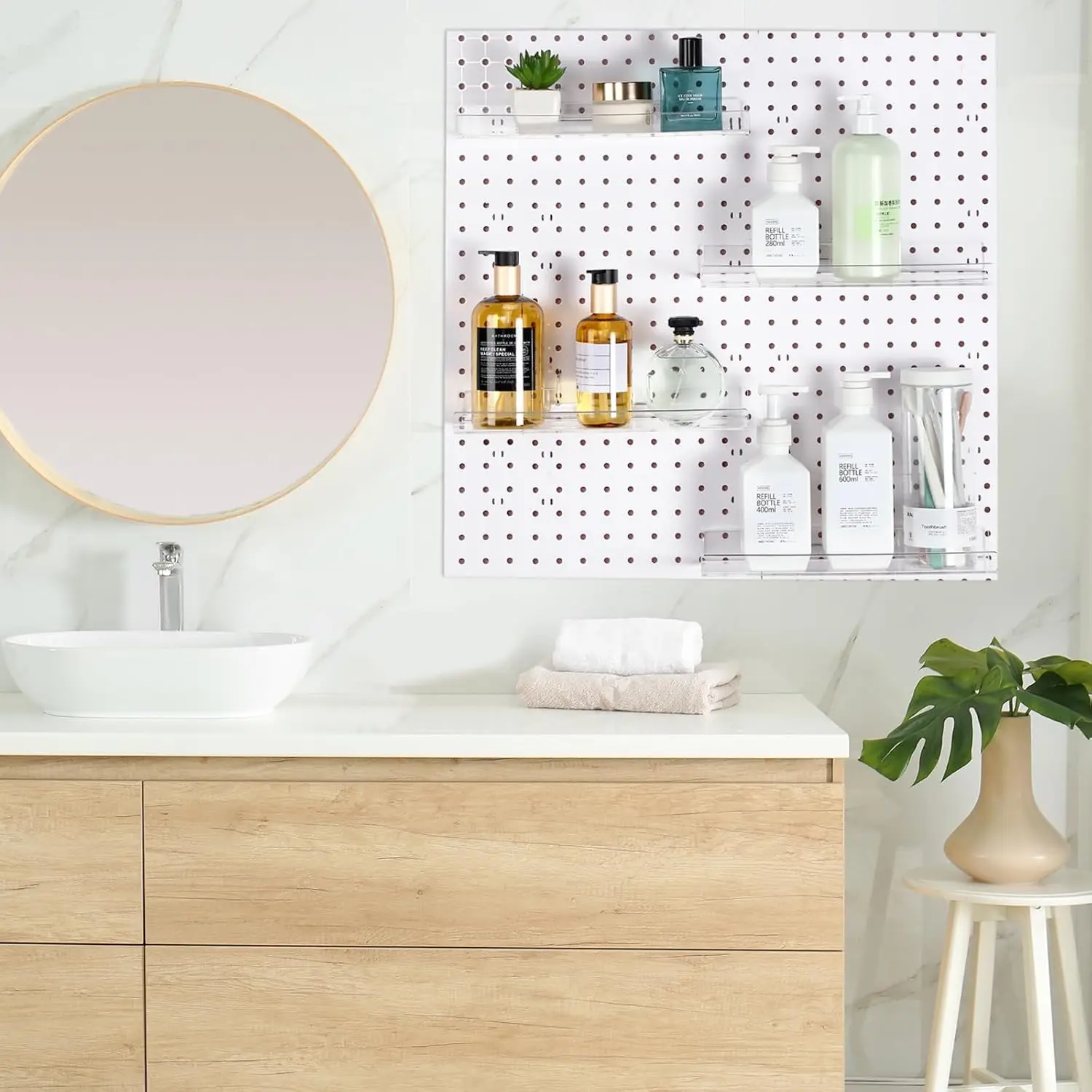 New Clear Pegboard Wall Shelf Acrylic Peg Board Walls Organizer Storage Shelves Pegboard Wall Display Shelf