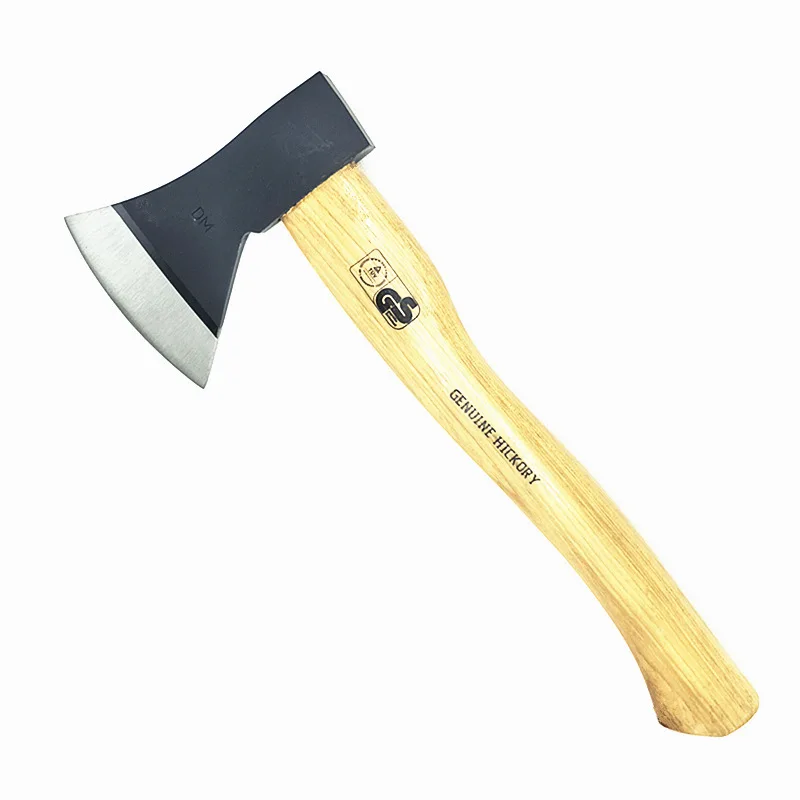 Bleached wooden handle camping survival wood axe hatchet
