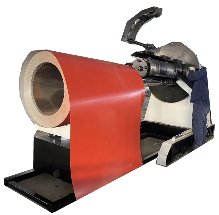 Customized color coated galvanized steel stainless steel 7 Tons hydraulic metal coil decoiler uncoiling support coil