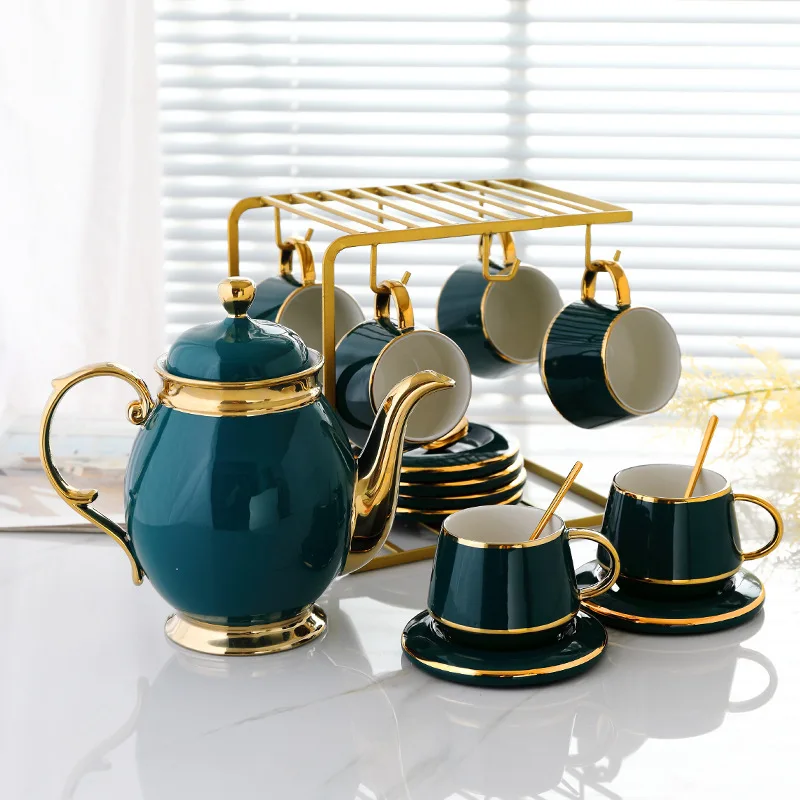  Wholesale Nordic Dark Green Black Crokery Fine Bone China Tableware Porcelain Ceramics Plates Dinnerware Dinner