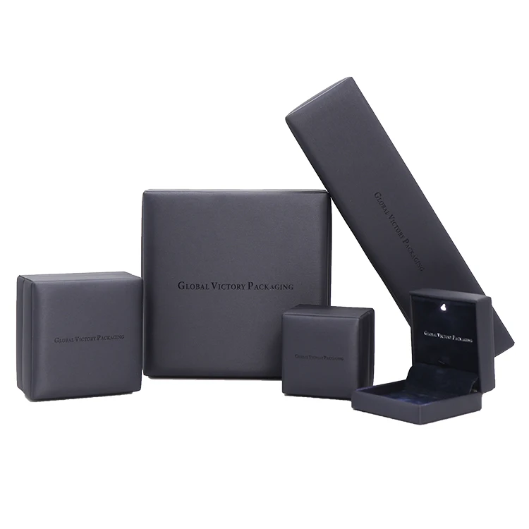 Custom Luxury High Quality Double Ring Jewelry Box With Led Light