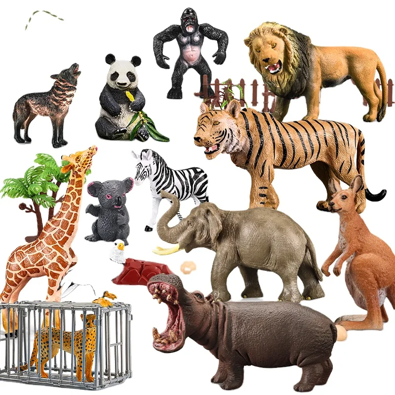 2021 amazon drop shipping hot selling for Kids wild animal pvc figure set for boy hippo animal model