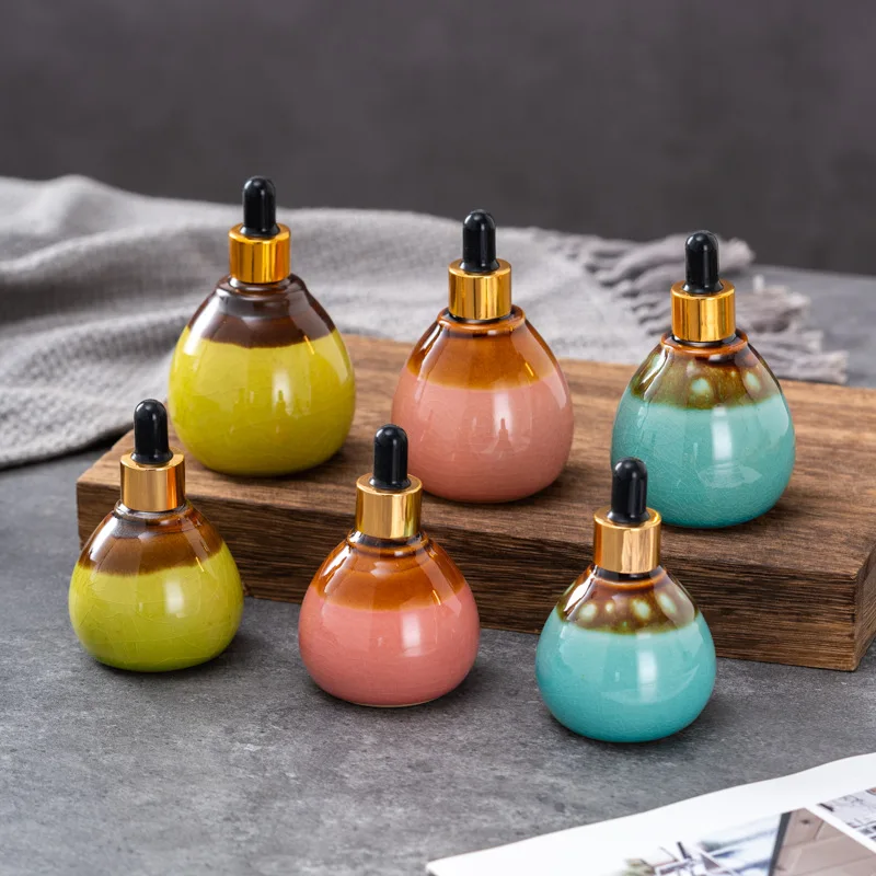 High-end glass dropper ceramic essential oil essence skin care bottle Beauty salon Thai SPA aromatherapy SPA dispensing bottle