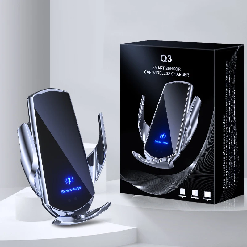 Автоматический 15 Вт Магнитный USB Инфракрасный датчик держатель для мобильного телефона Q3 автомобильное беспроводное зарядное
