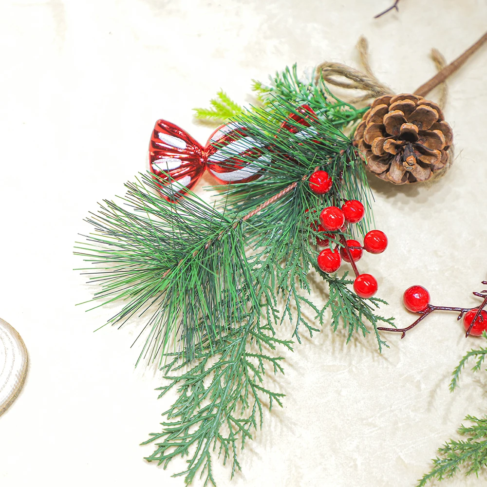 2024 New Arrive Red Fruit Bundle Branch Home Artificia 12 Designs Christmas Berries Branch Decorations