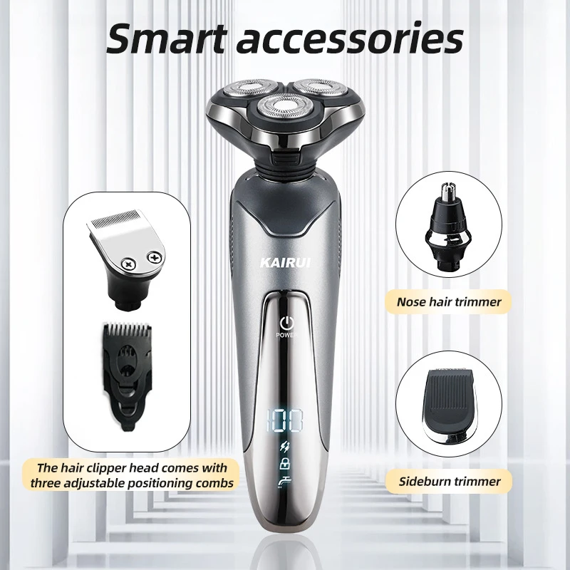 USB Charging Stainless Steel Blade Shaving Rechargeable Waterproof Cordless Triple Blade Shavers For Men