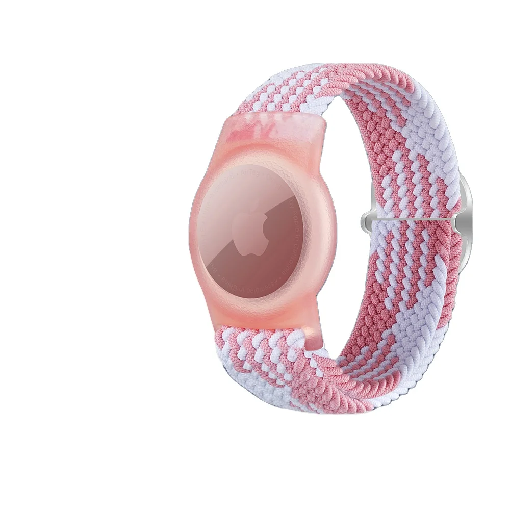 Custom Silicone Polyester Rainbow Contrast Colors Blocking Suitable For Air Tag GPS Positioner Cover Pet Cat Collar Neck Ring