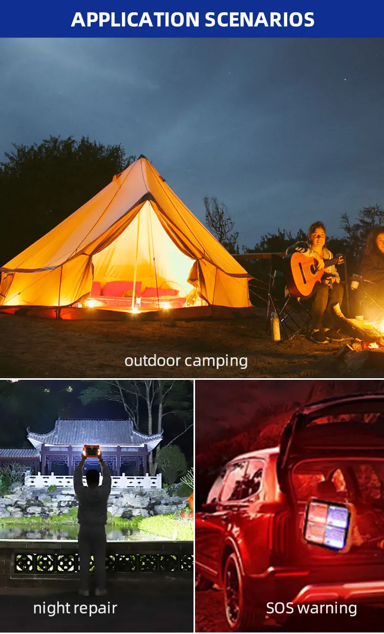 KEOU Rechargeable IP65 60W 100W 200W Portable Charger Flood Light