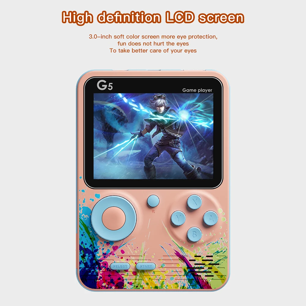 ELVEN-Games G5 Handheld Game Player 500 in 1 Classic Game Consoles Color Screen Retro With 3.0 inch Screen
