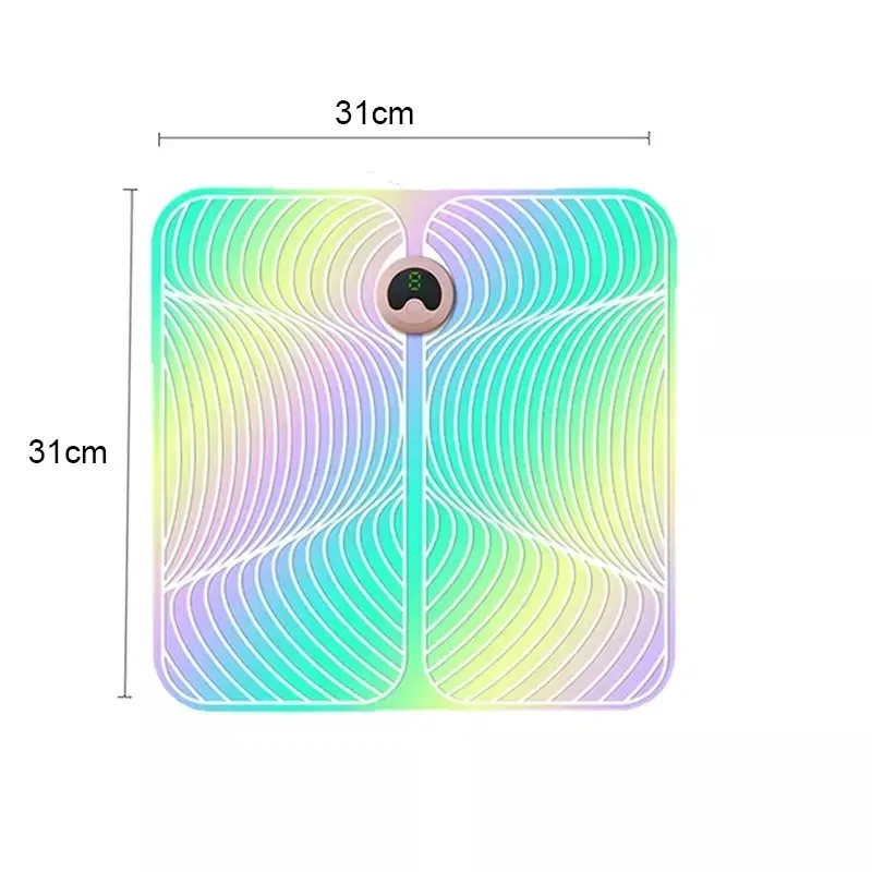 2024  Foldable Tens Vibrating Electric Foot Massage Machine Circulation Muscle Stimulator Shiatsu Mat Ems Foot Massager Pad