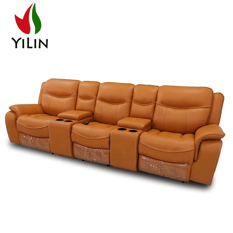 R883 Modern Sectional Sofa Set Luxury Livingroom Electric Recliner Actuator Sofa Three Seat Living Room Leather Sofas