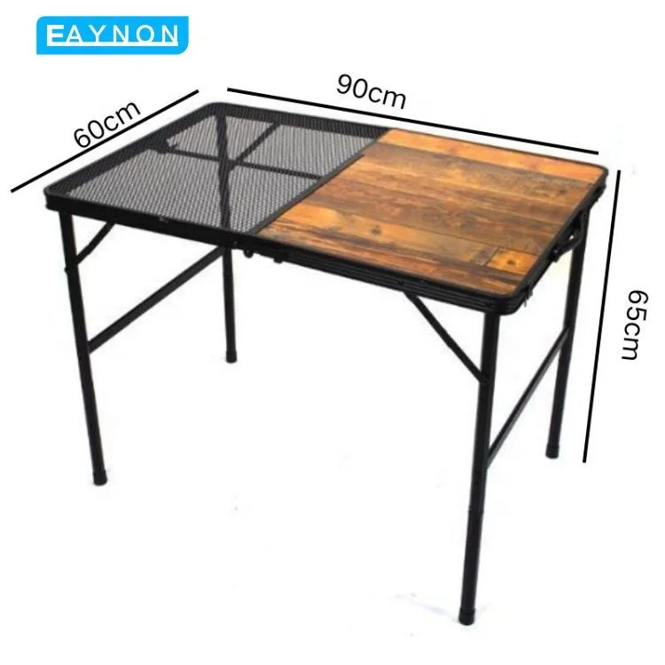Eaynon Camping Portable Collapsible Portable Metal Folding Table For Outdoor