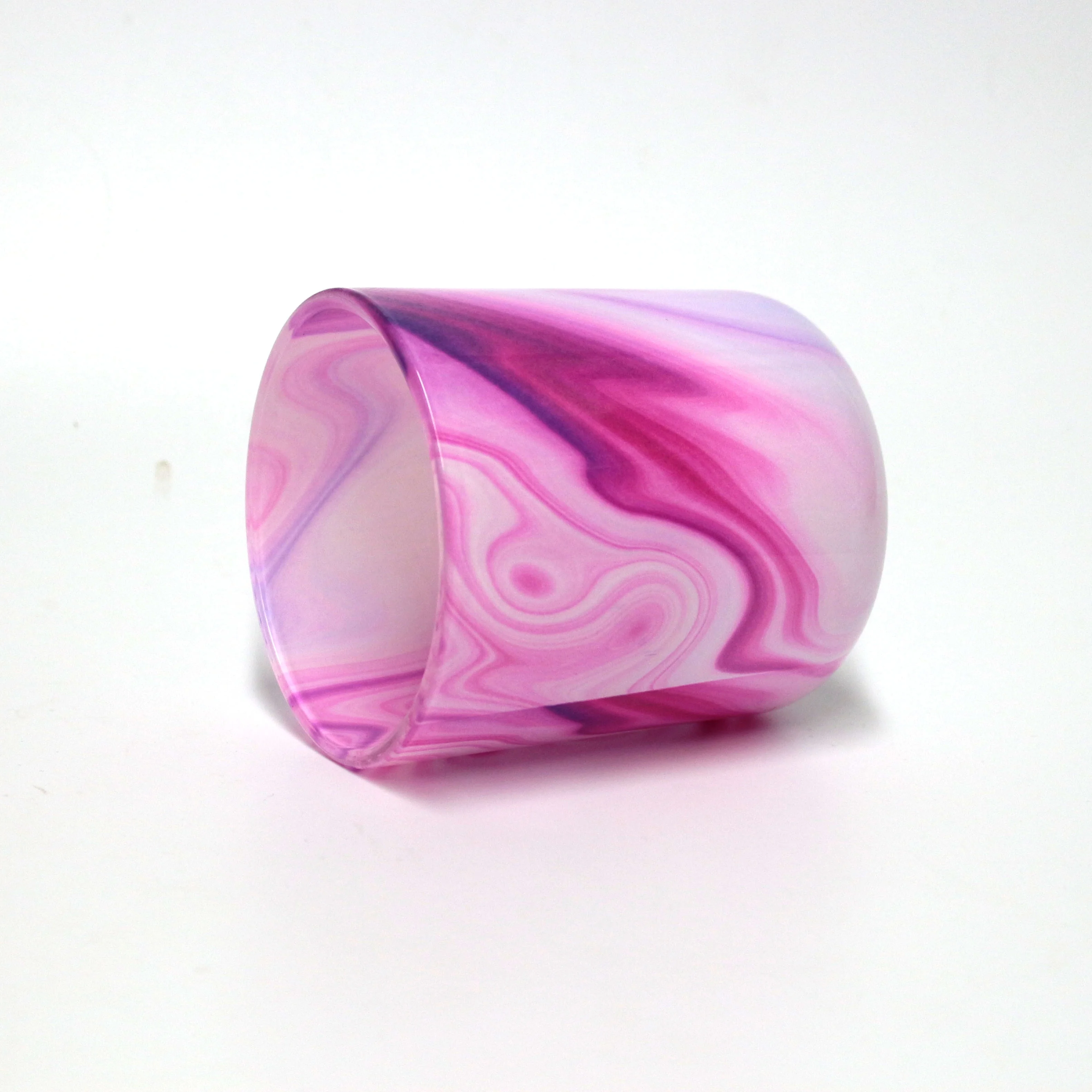 LANGXU recyclable empty attractive jars tie dye 14 oz 16oz round bottom glass candle jar for candles with screed lid