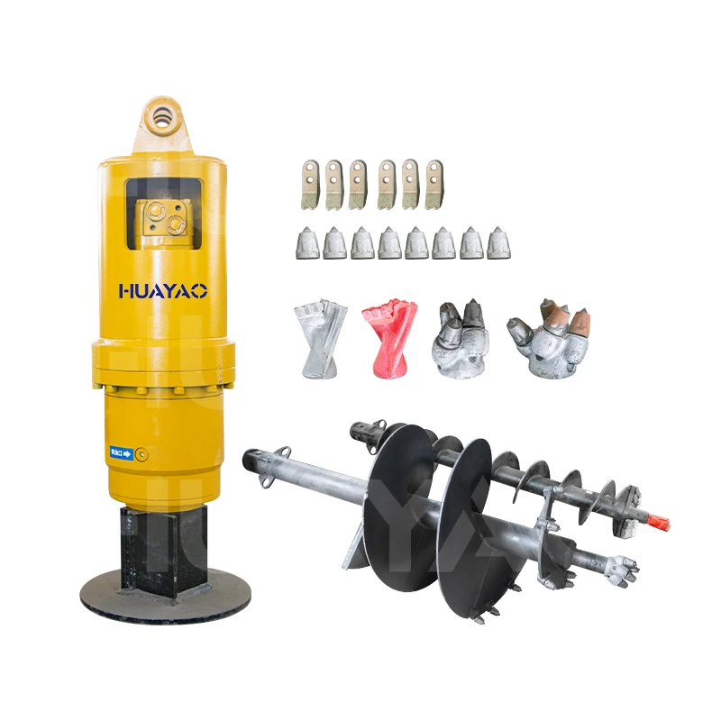Excavator retrofit traction hydraulic spiral drive earth drill electric foundation drilling machine
