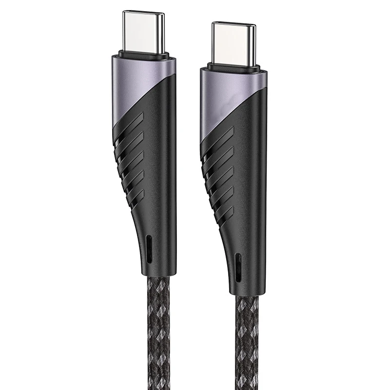 
100W 60w 5A Custom 1m 2m 3m Nylon Braided 3.1 Metal pd Fast Charging usb c to c cable 