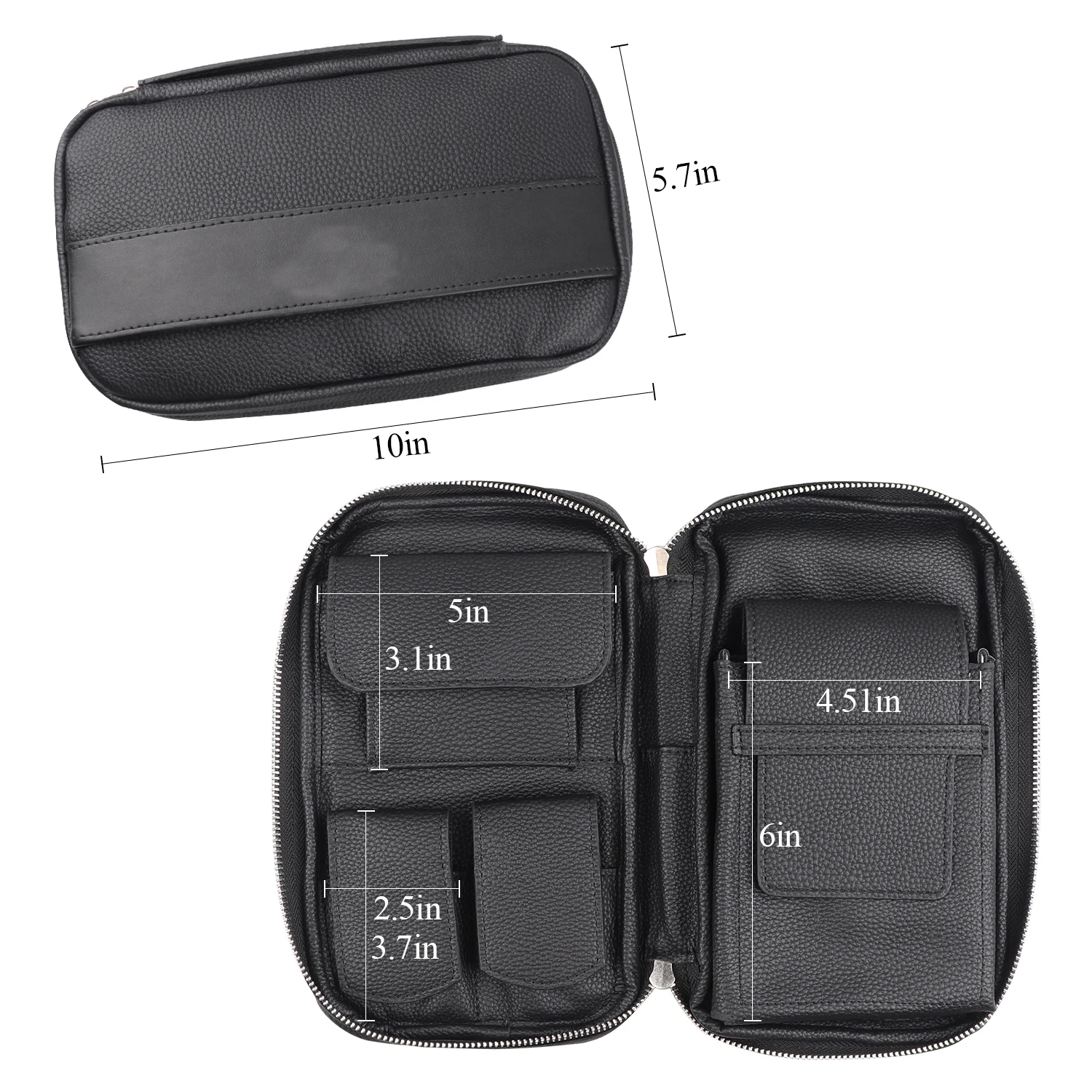 Customized Cigar Bag PU Leather Travel Cigar Case for Cigar Cutter Lighter Humidor