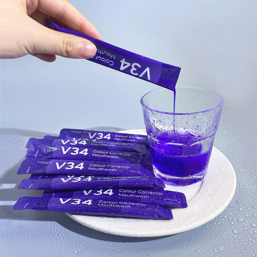12ml  Travel Size Portable Mouthwash Sachet V34 Mouth Wash Teeth Whitening Mouth Rinse For Bad Breath