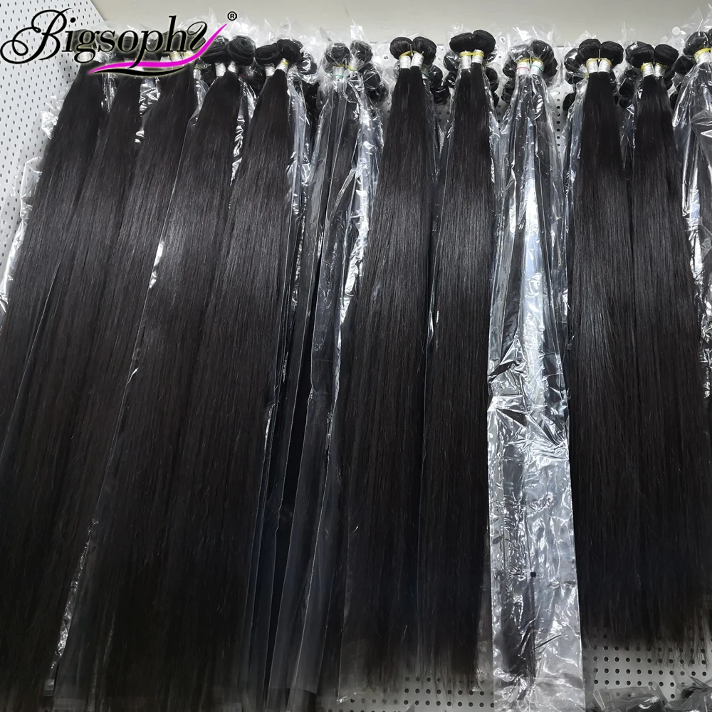 Straight Weave Bundeles Raw Hair, 12A Virgin Bone Straight Hair 100% Human Unprocessed Hair Bundle