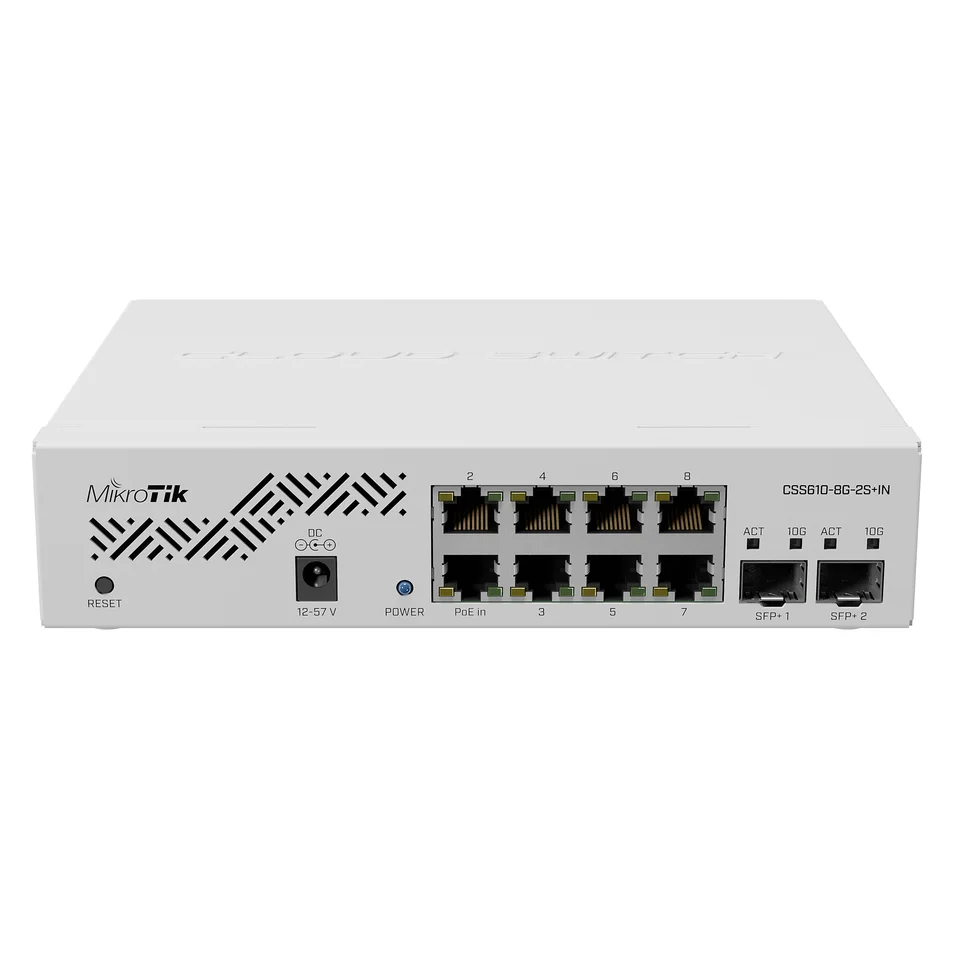 M IkroTik CSS610-8P-2S+IN 8xGb 2xSFP+ PoE Cloud Smart Switch