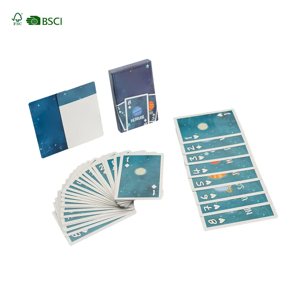 Customize Printing Golden Fontaine KEM Jumbo Custom Make Mini Matte Black Playing Cards