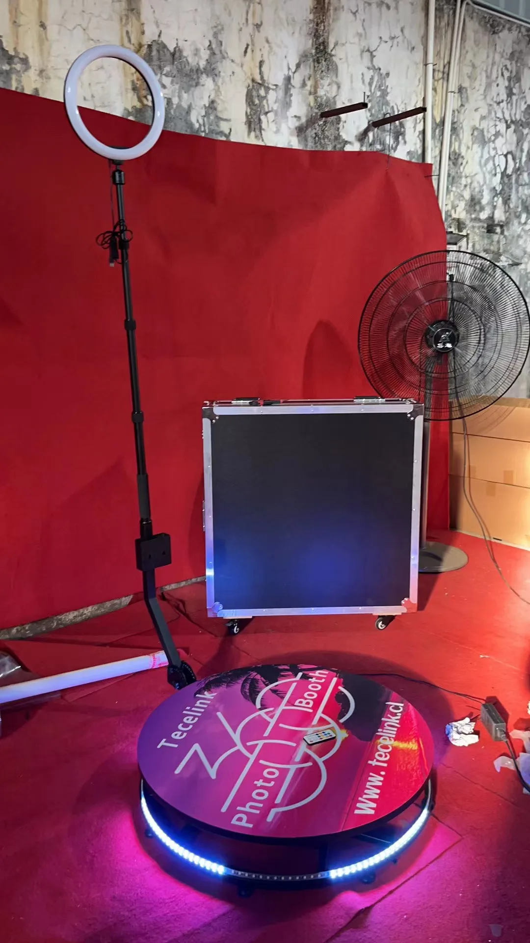 hot sale 360 degree portable photo booth RGB light machine Gopro ipad selfie spinner video automatic spin 360 photo booth