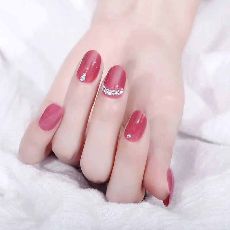 Wholesale Full Cover Press On Nails Solid Color Short Nails Decorative Manicure Artificial Nail Set