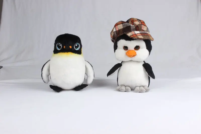 Cute Custom Soft Purple Stuffed Doll White Seal Animals Scarf Plush Penguin Animal Toy For Christmas